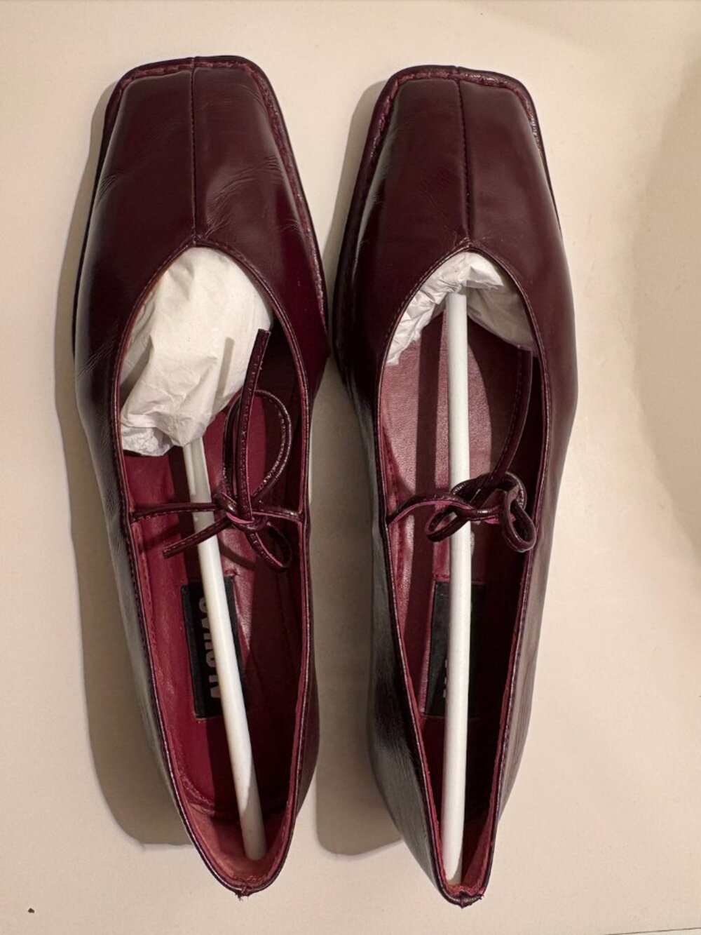 ALOHAS Sway Burgundy Leather Ballet Flats Mary Jane EU 39 NEW